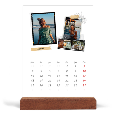 Staffeli kalender - stående  — Scrapbook stil [Januar]