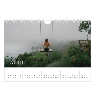 A5 Foto Kalender — Simpel serif [April]