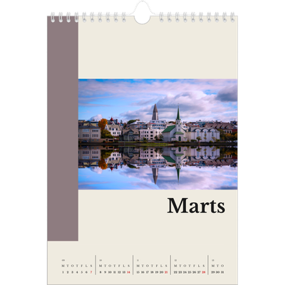 Fotokalender A4 (20 x 30 cm) — Verdens seværdigheder [Marts]