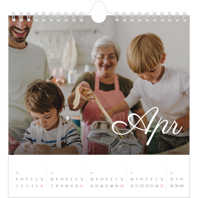 Årskalender kvadratisk — Håndskreven måned [April]