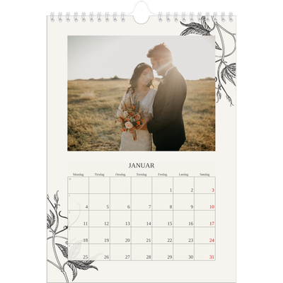 Fotokalender A4 (20 x 30 cm) — Blek & blomst [Januar]