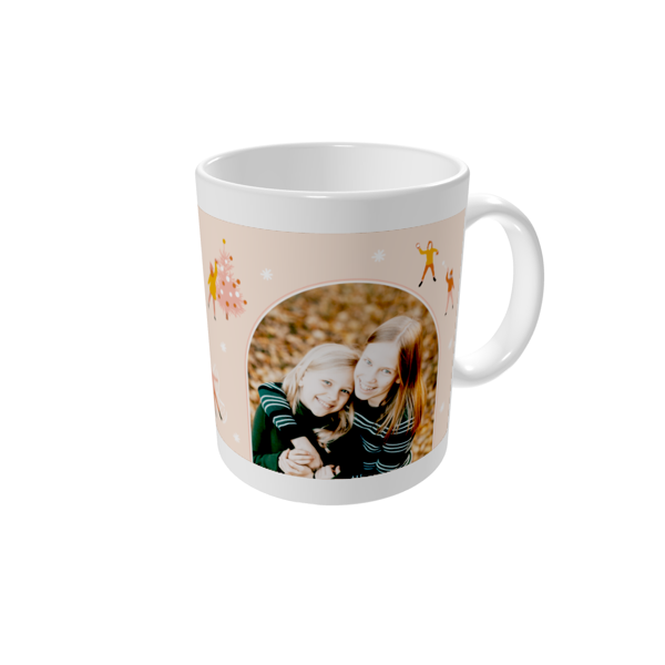 Krus med billede — Leg i sneen