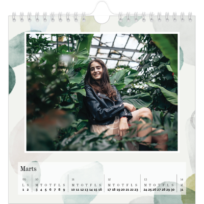 Årskalender kvadratisk — Akvarelspot [Marts]