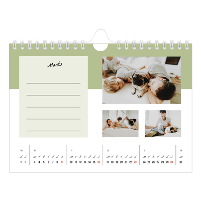 A5 Foto Kalender — Kalender med "To do"-liste [Marts]