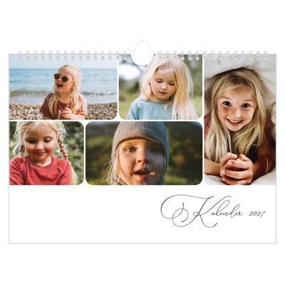 A5 Foto Kalender — Øjebliksbilleder og skrift [kalender forside]