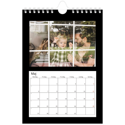 A5 Foto Kalender — Sort ramme [kalender forside]
