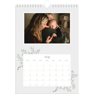 Fotokalender A4 (20 x 30 cm) — Håndtegnet blomster [kalender forside]