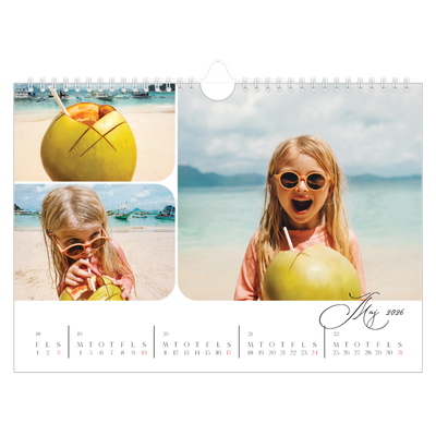 Fotokalender A4 — Øjebliksbilleder og skrift [kalender forside]