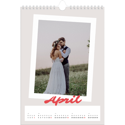Fotokalender A4 (20 x 30 cm) — Signeret tryk [April]