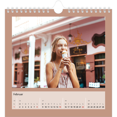 Årskalender kvadratisk — Jordfarver [Februar]