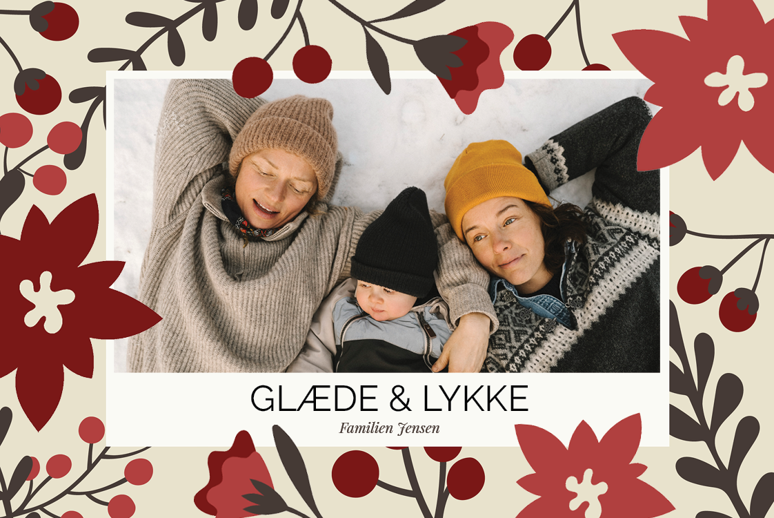 Kort — Farverige blomster og bær