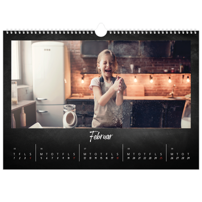 A3 Foto Kalender — Tavlestil [Februar]