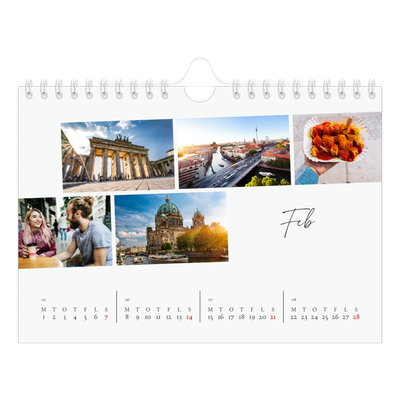 A5 Foto Kalender — Byferie (hvid) [Februar]