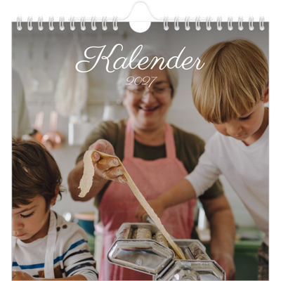 Årskalender kvadratisk — Håndskreven måned [kalender forside]