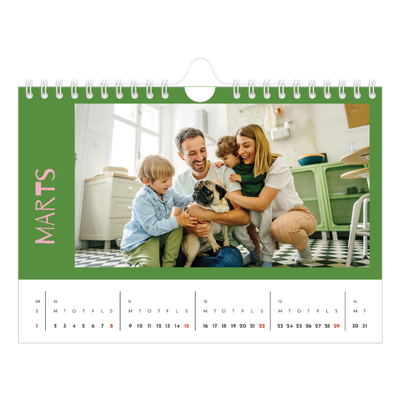 A5 Foto Kalender — Farverig kalender [Marts]