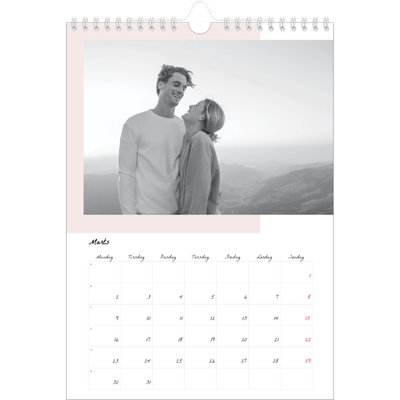 Fotokalender A4 (20 x 30 cm) — Farverige rammer [Marts]