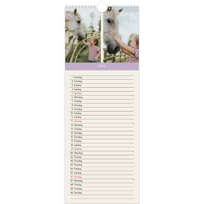 Køkkenkalender  — Pastel kapitler [April]