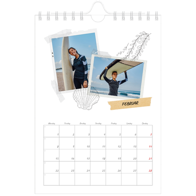 A5 Foto Kalender — Scrapbook stil [Februar]