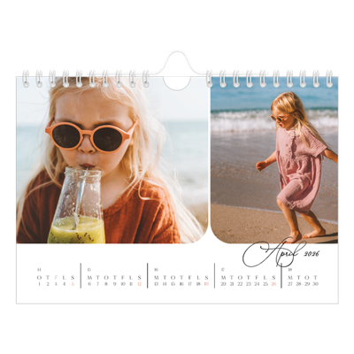 A5 Foto Kalender — Øjebliksbilleder og skrift [April]