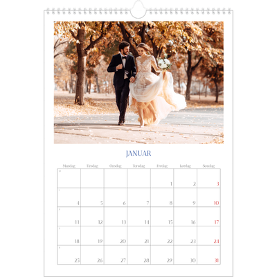 Årskalender A3 — Klassisk kobolt [Januar]
