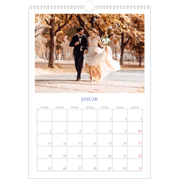 A3 Foto Kalender — Klassisk kobolt