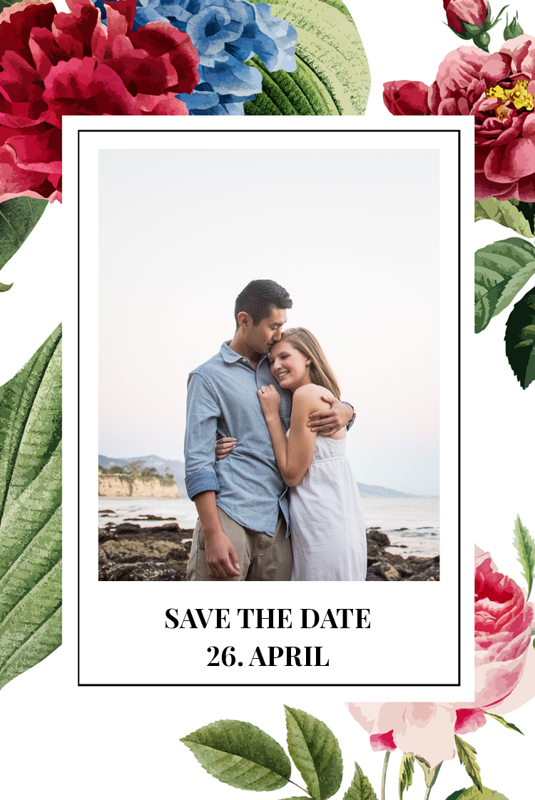 Save the date — Lys vintage blomster