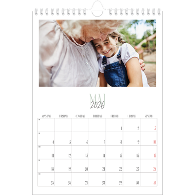 Fotokalender A4 (20 x 30 cm) — Flere fonter [kalender forside]