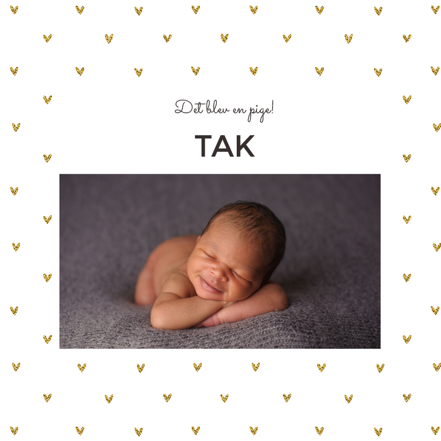 Takkekort — Guldhjerter