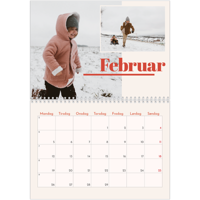 Fotokalender A4 dobbelt (30 x 40 cm) — 90'ers nostalgi [Februar]