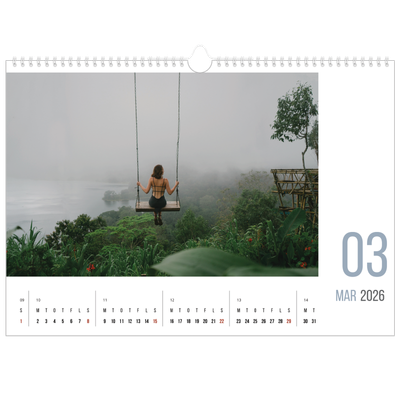 A3 Foto Kalender — Måneder i tal [Marts]