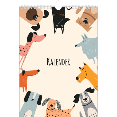 Fotokalender A4 (20 x 30 cm) — Hundepoter og kruseduller [kalender forside]
