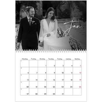 Fotokalender A4 dobbelt — Elegant skrift