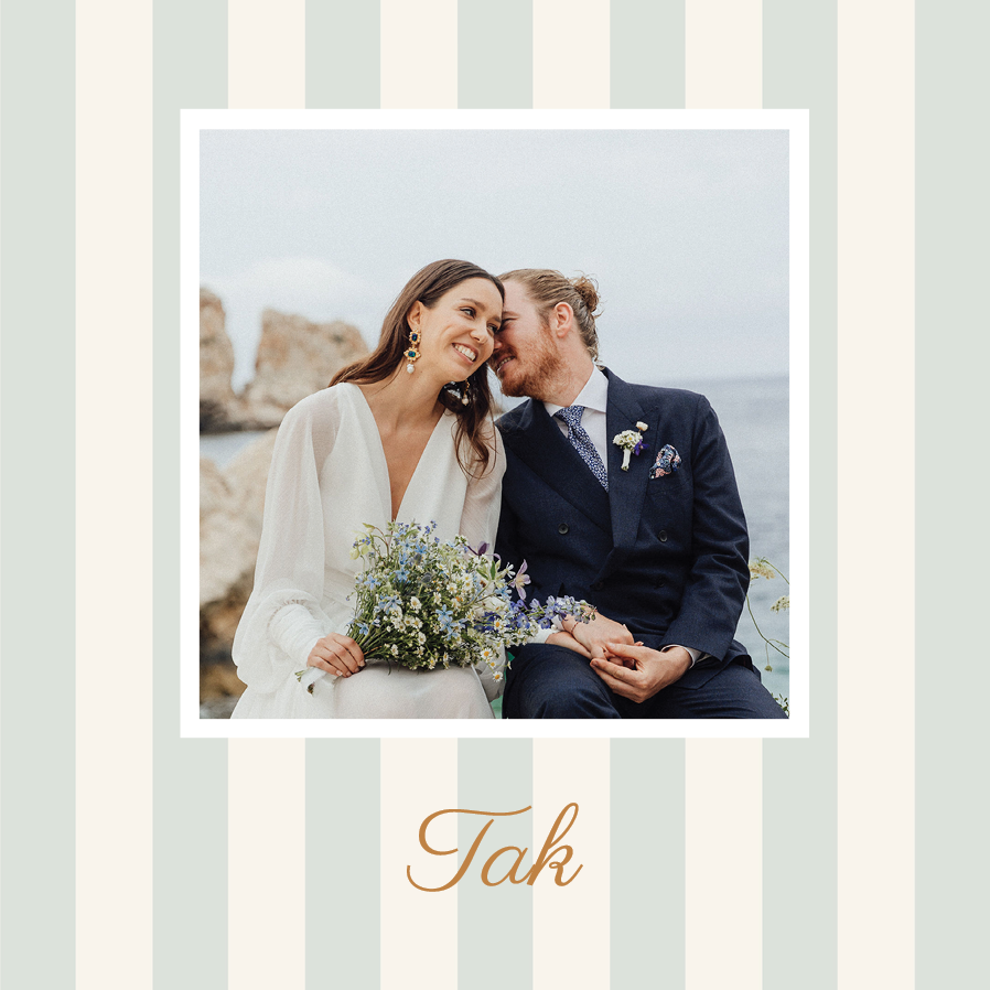 Takkekort — Skrift og striber