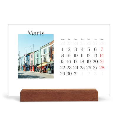Staffeli kalender - liggende  — Min rejseskildring [Marts]