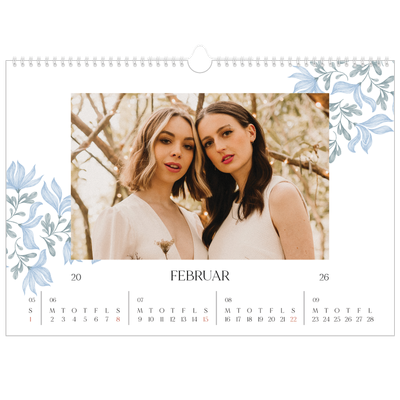 A3 Foto Kalender — Elegant blomstret [Februar]