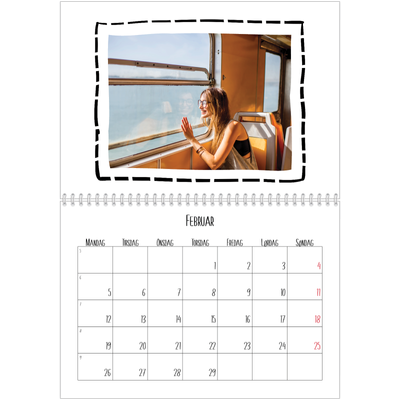 Fotokalender A4 dobbelt (30 x 40 cm) — Albums øjeblik [Februar]