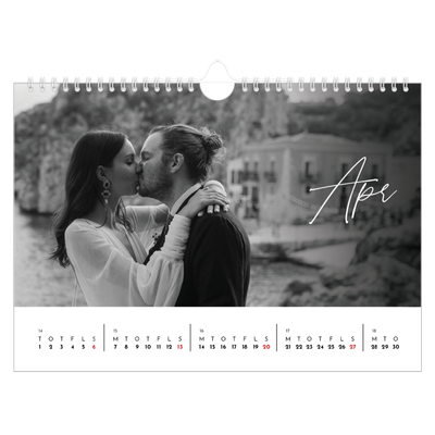 Fotokalender A4 — Elegant skrift [April]