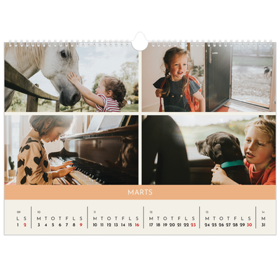 A3 Foto Kalender — Pastel kapitler [Marts]