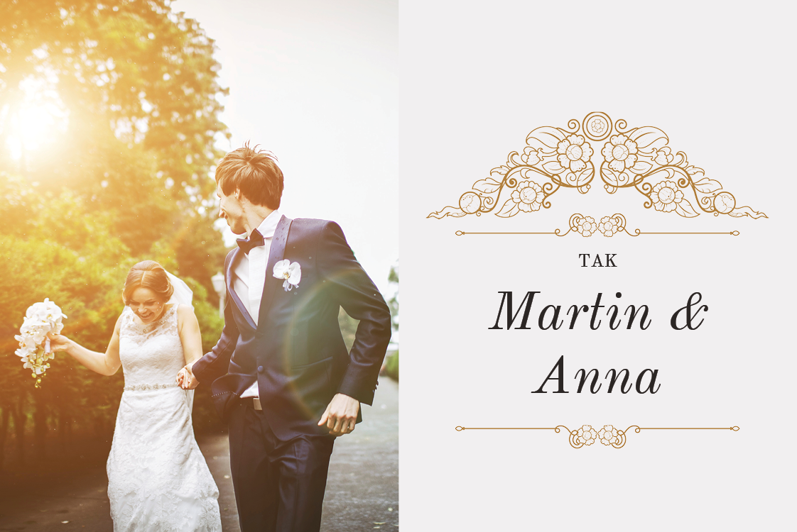 Takkekort — Klassisk rød og guld