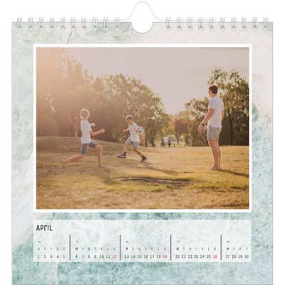 Årskalender kvadratisk — Marmorbaggrunde [April]