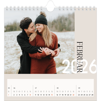 Årskalender kvadratisk — Overlappende tekst [Februar]