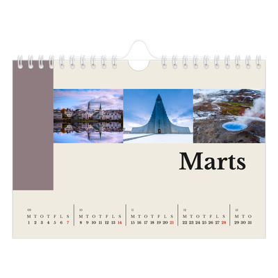 A5 Foto Kalender — Verdens seværdigheder [Marts]