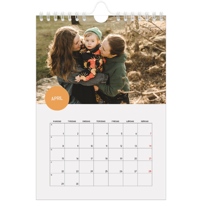 A5 Foto Kalender — Fotoklistermærke [April]