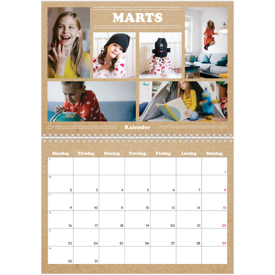 Fotokalender A4 dobbelt (30 x 40 cm) — Magasinstil [Marts]