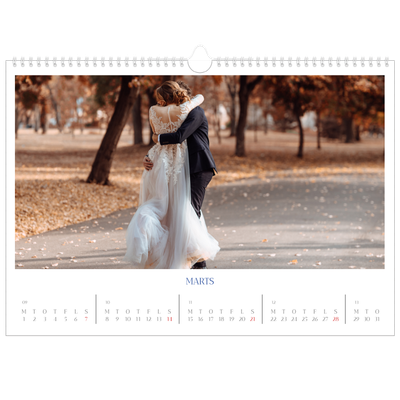 A3 Foto Kalender — Klassisk kobolt [Marts]