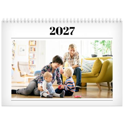 Fotokalender A4 dobbelt (30 x 40 cm) — Avisstil [kalender forside]