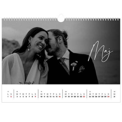 A3 Foto Kalender — Elegant skrift [Maj]
