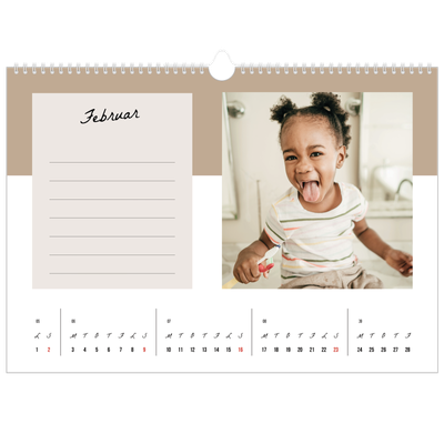 A3 Foto Kalender — Kalender med "To do"-liste [Februar]