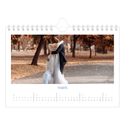 A5 Foto Kalender — Klassisk kobolt [Marts]