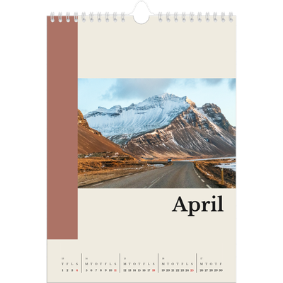 Fotokalender A4 (20 x 30 cm) — Verdens seværdigheder [April]